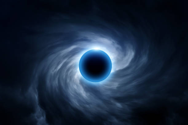 Abstract Circle in the clouds Abstract Circle with a Light in the Blurred Swirl of a Dark Clouds eye nebula stock pictures, royalty-free photos & images
