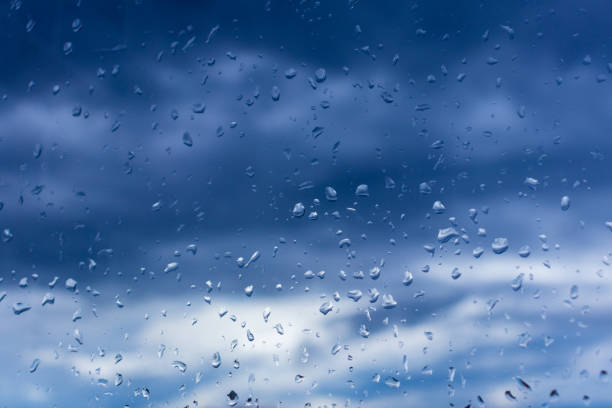 istock Water droplets on the glass in the rain. 1348024296
