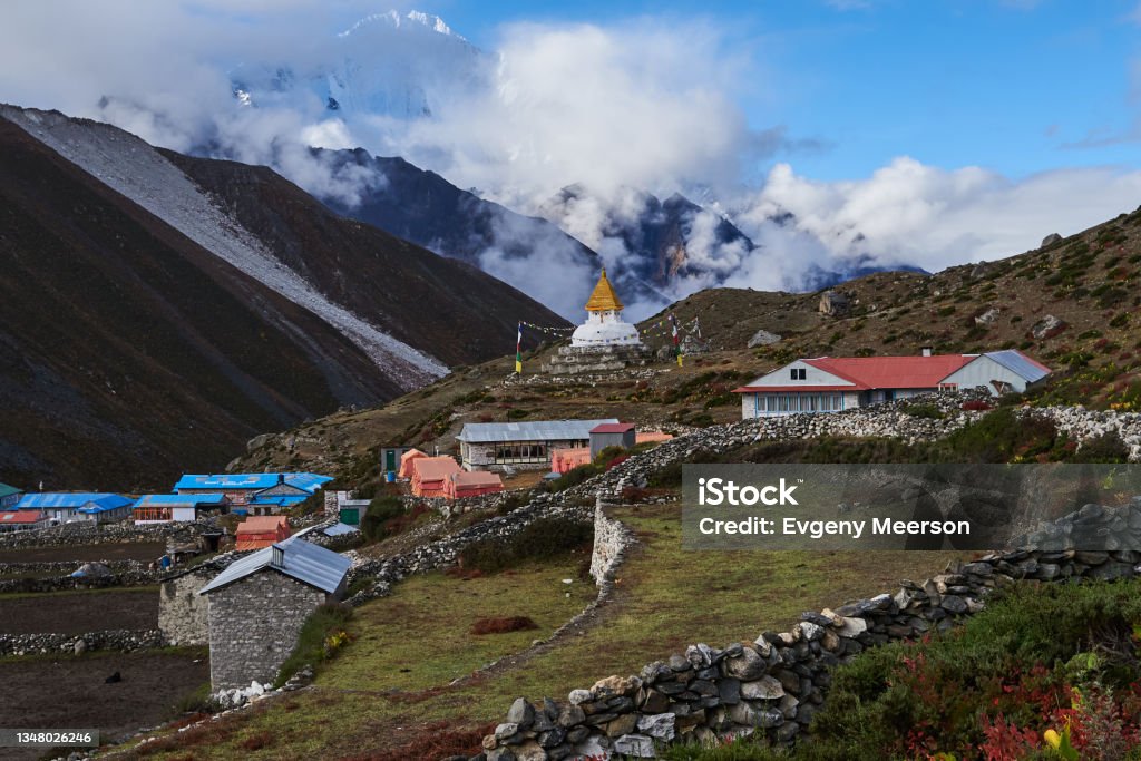 Dingboche Village, Khumbu Valley, Nepal Asia Stock Photo