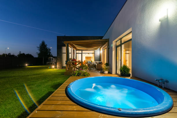 istock Hot Tub outside the private house 1348026841