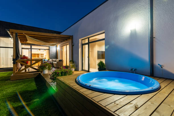 istock Hot Tub outside the private house 1348026869