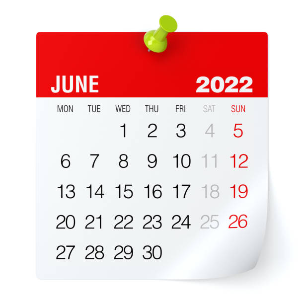 istock June 2022 - Calendar. Isolated on White Background. 3D Illustration 1348028275