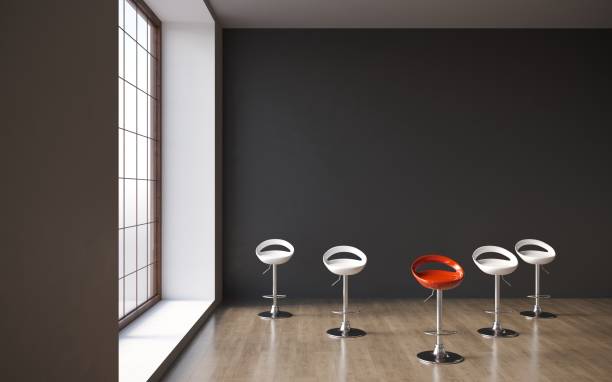 istock 3d visualization of a restaurant chair in a minimalist interior. 3d rendering copy space, cg render 1348030656