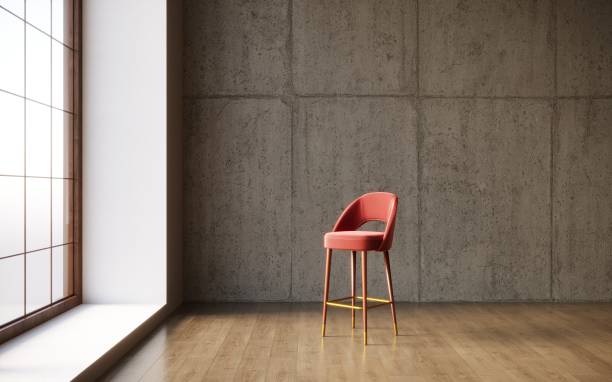 istock 3d visualization of a restaurant chair in a minimalist interior. 3d rendering copy space, cg render 1348030668