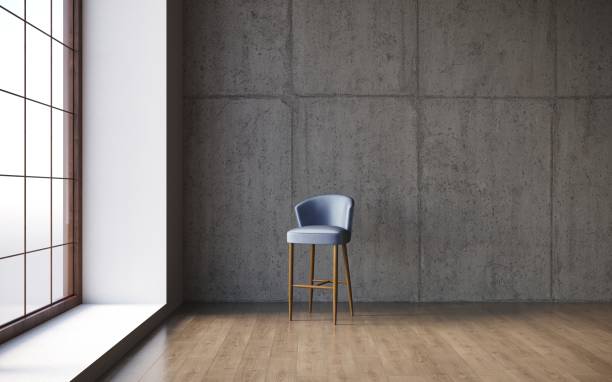 istock 3d visualization of a restaurant chair in a minimalist interior. 3d rendering copy space, cg render 1348030674