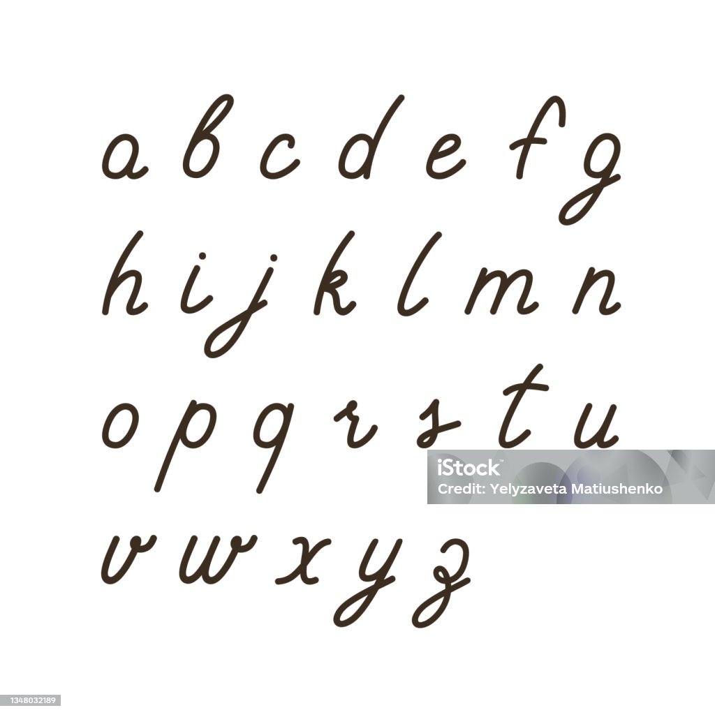 Cursive Ngl Handdrawn English Small Cursive Alphabet Stock Illustration - Download ...