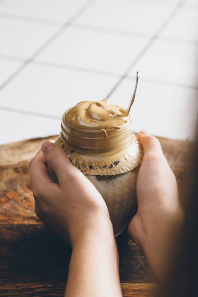 istock Homemade Dalgona coffee in a mason jar 1348034307