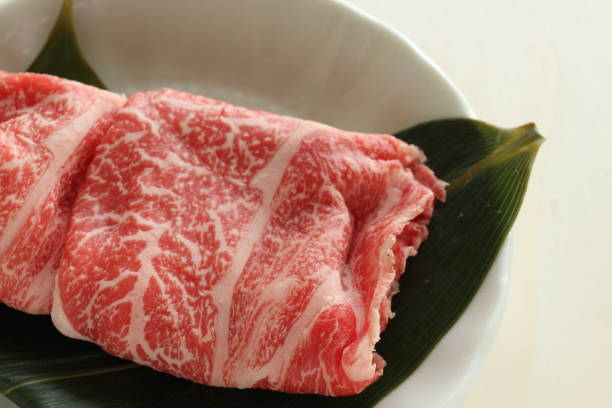 istock Japanese marble beef on plate 1348036266
