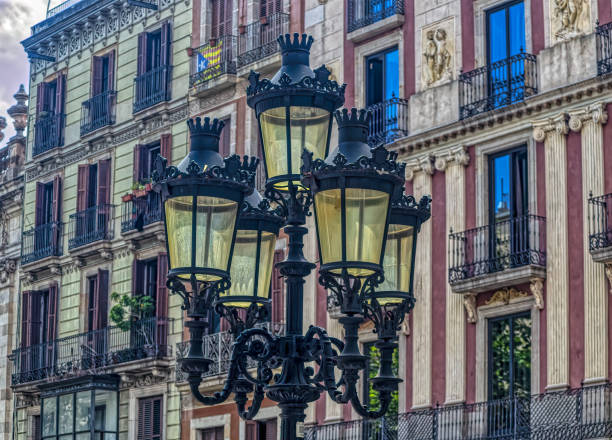 istock Street lamp in downtown Barcelona. 1348036512