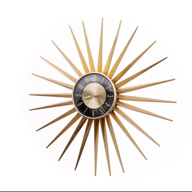 Old vintage star or sun shaped wall clock