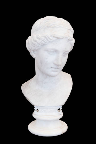 istock Antique sculptures isolate. Ancient Greece marble classical sculpture on a blank background. Art, body beauty, culture concept. 1348044264