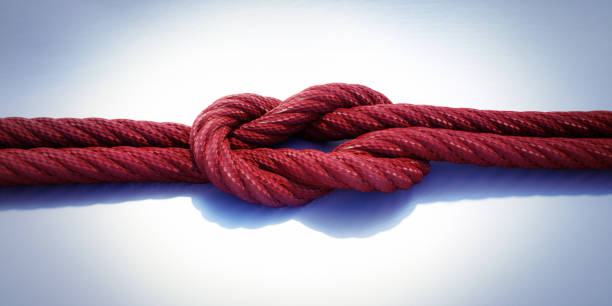 istock Reef knot, Square knot isolated on white background 1348045161