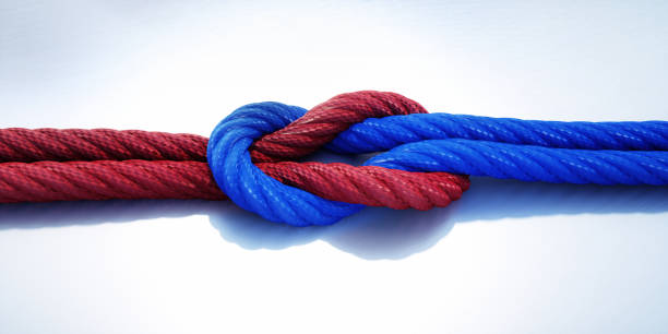 istock Reef knot, Square knot isolated on white background 1348045175