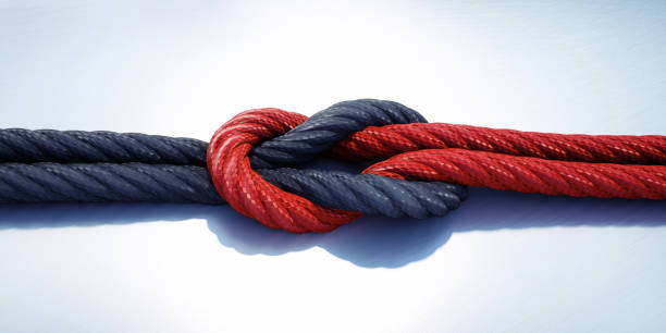 istock Reef knot, Square knot isolated on white background 1348045194