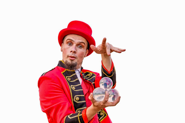 istock Eccentric male juggler with balls 1348046456