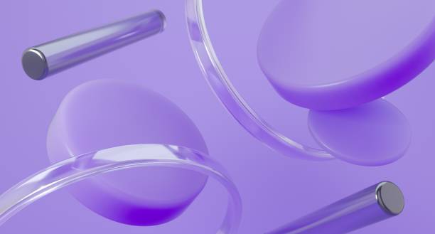 istock Abstract background with glass and soft shapes. 3d rendered illustration. 1348050364