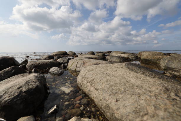 Scenic beach on Staberhuk cliffs, Fehmarn Island, Germany, overlooking the Baltic Sea