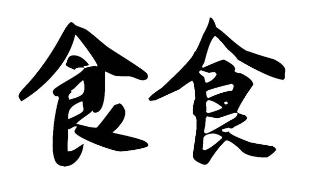 Chinese Calligraphy, Translation: Food Chinese Calligraphy, Translation: Food 草圖 stock illustrations