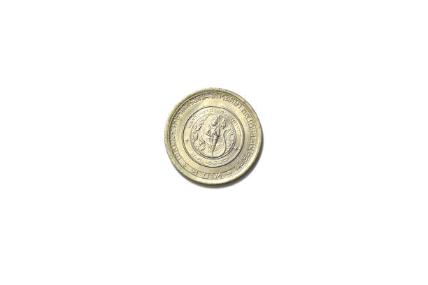 istock Coins of Thailand isolated on white background 1348058241
