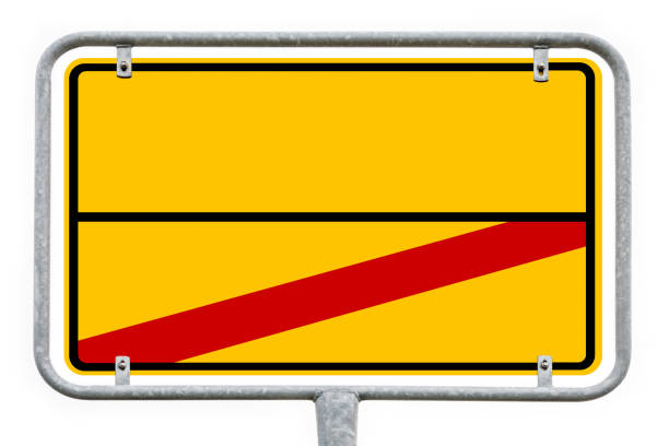 istock Yellow Empty German City Sign With Free Copy Space 1348063446