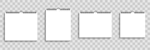 モックアップ壁カレンダー。スパイラル空白カレンダー。影付きのリアルなモックアップカレンダー。ベクトルの図 - book bonding backgrounds ring binder点のイラスト素材／クリップアート素材／マンガ素材／アイコン素材
