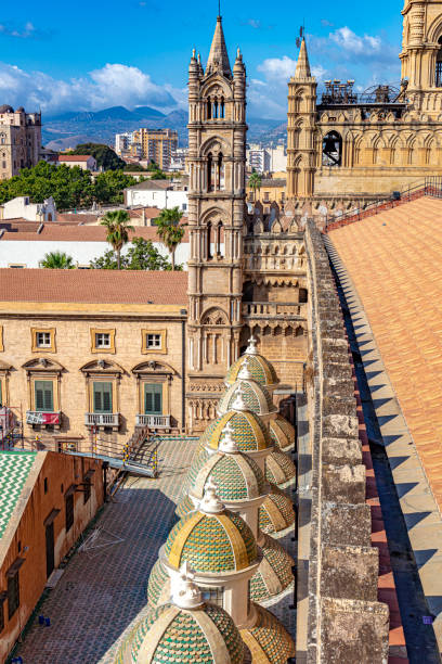 istock Palermo cathedral seen from the roof. 1348066666