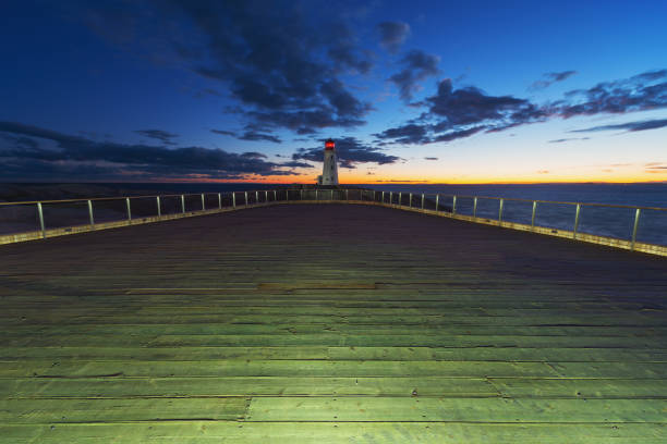 Lighthouse at Lake Neusiedl at sunset