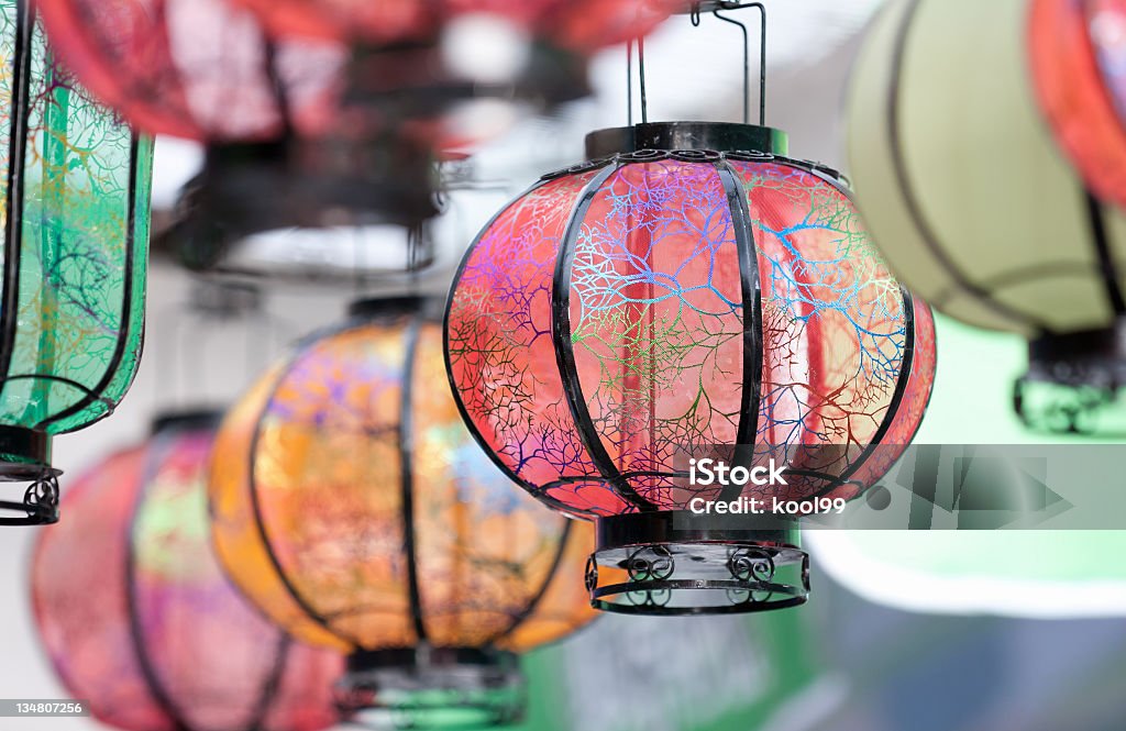Lanternes chinoises colorées - Photo de Lanterne libre de droits