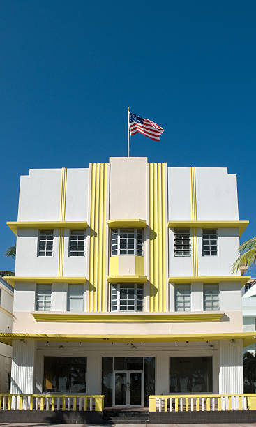 Miami, FL -March 19, 2024-Ocean Drive: Sunlit Facades with Tropical Style