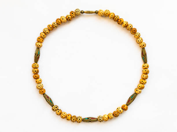 istock round necklace from carved bone and brass beads 1348073781