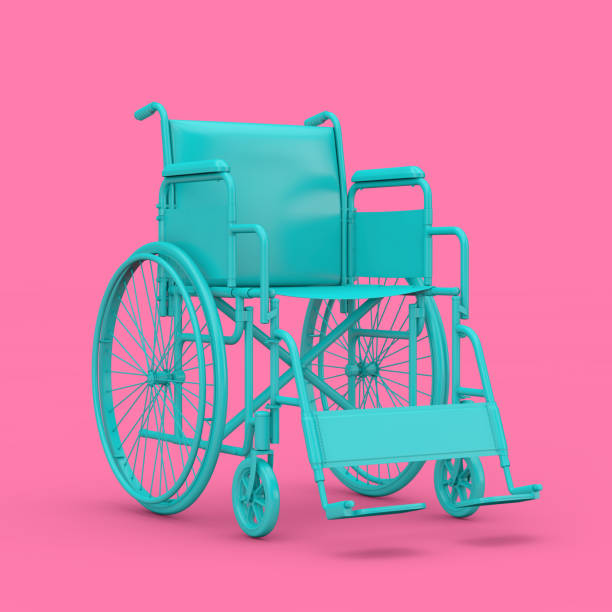 istock Blue Wheelchair in Duotone Style. 3d Rendering 1348074898