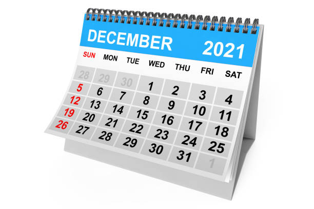 istock 2021 Year December Calendar. 3d Rendering 1348074951