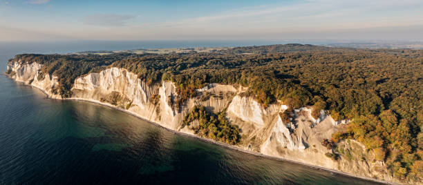 istock Bird's eye view of the cliffs at Moens Klint in Denmark 1348075167