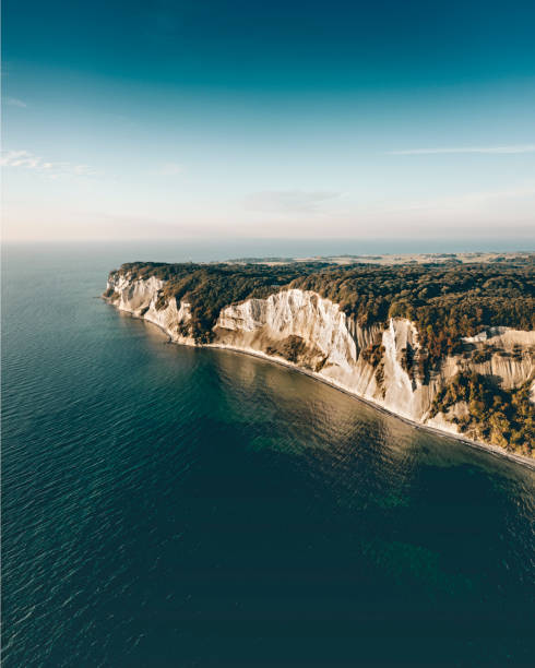 istock Bird's eye view of the cliffs at Moens Klint in Denmark 1348075196