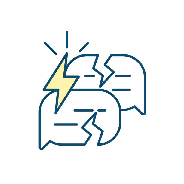 stockillustraties, clipart, cartoons en iconen met poor communication skills rgb color icon - armoede