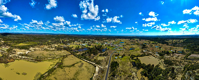 Aerial View of Emmaville NSW Australia, photograph taken in Widescreen at 27 MP using a DJI Mavic Air 2 Drone