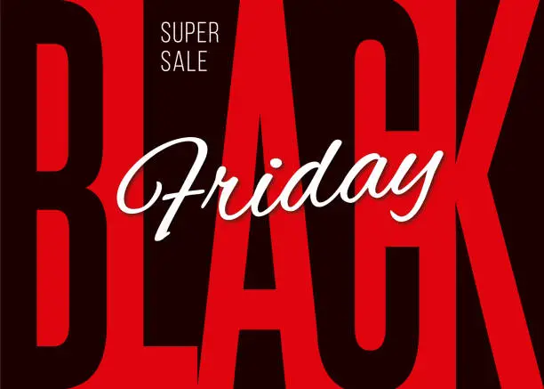 Vector illustration of Black Friday design for advertising, banners, leaflets and flyers.