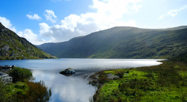 Glenbeg Lake withe the Caha Mountains, on the Beara Peninsula, County Cork, Ireland