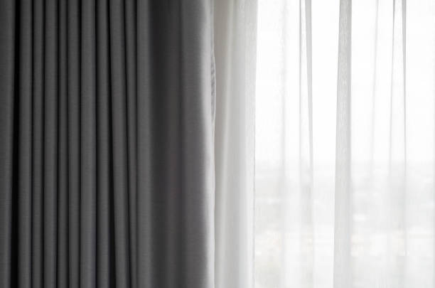 istock Curtain interior decoration in living room 1348078812