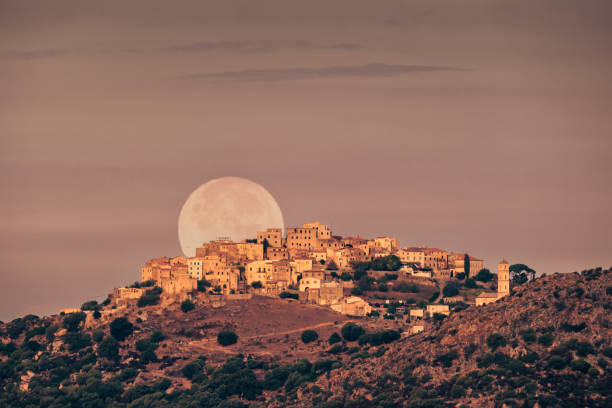 istock Full moon over Sant'Antonino in Corsica 1348079208