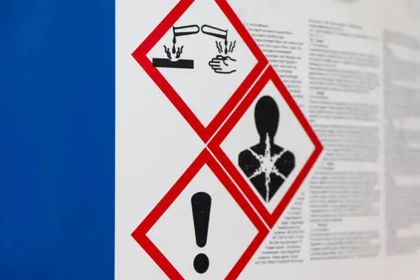 Photo of symbol on the chemical tank