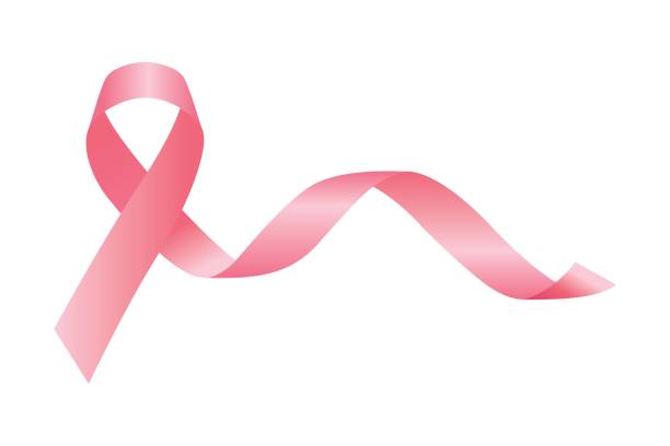 istock pink ribbon icon, breast cancer awareness symbol or sign, isolated on white, vector icon illustration 1348081755