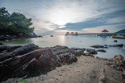 A seascape long exposure shot at Tanjung Balau, Desaru, Johor