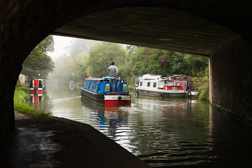 Misty morning on the Grand Union Canal in Blisworth.