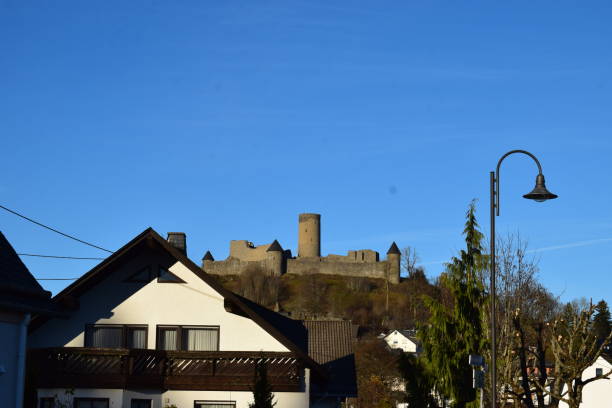 village Nürburg with the castle above Nürburg, Germany - 11/18/2020: village Nürburg with the castle above nürburgring stock pictures, royalty-free photos & images