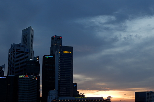 Marina Bay Singapore in the afternoon with cloudy weather