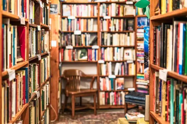 Photo of Traditional independent bookshop aisles