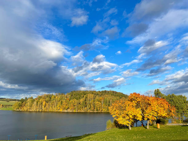 istock Poehl dam in an autumn landscape 1348092575