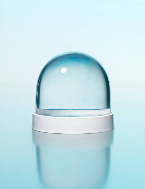Empty snowglobe Empty snowglobe on blue background snow globe photos stock pictures, royalty-free photos & images