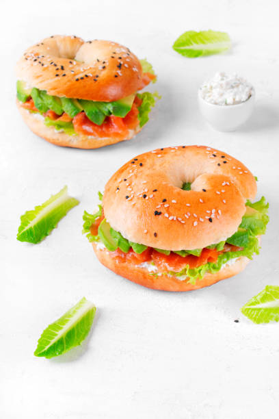 istock Bagel sandwich with salted trout and avocado 1348096233